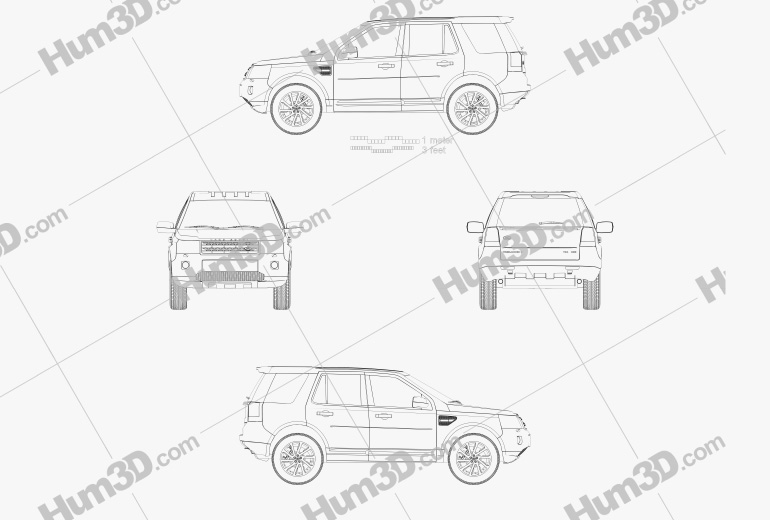 Land Rover Freelander 2 (LR2) Plano 3DModels