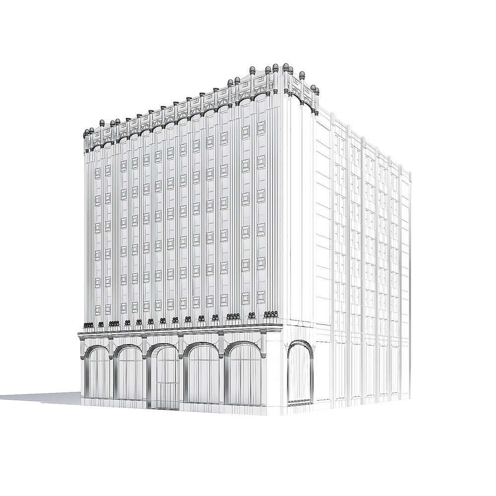 Library Building made of Yellow Concrete 3D model Download Buildings