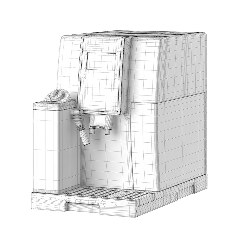 Coffee Machine with Milk Container 3D model Download Home Appliances