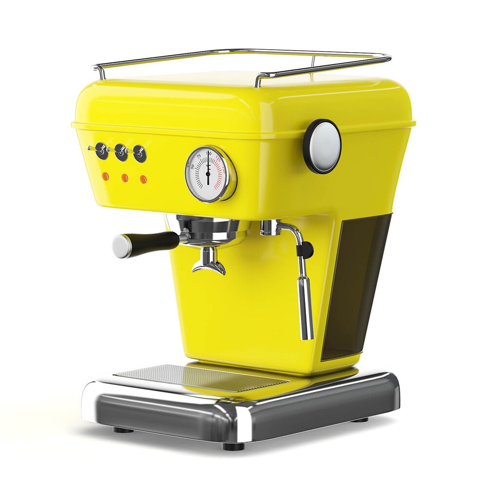 Yellow Classic Espresso Coffee Machine 3D model Download Home