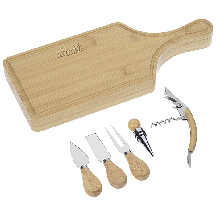 6Piece Bamboo Wine & Cheese Board C166937 4imprint.ca