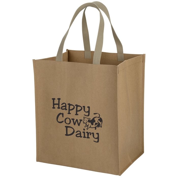 Washable Kraft Paper Fabric Shopper Tote 15" x 13" 1391071513