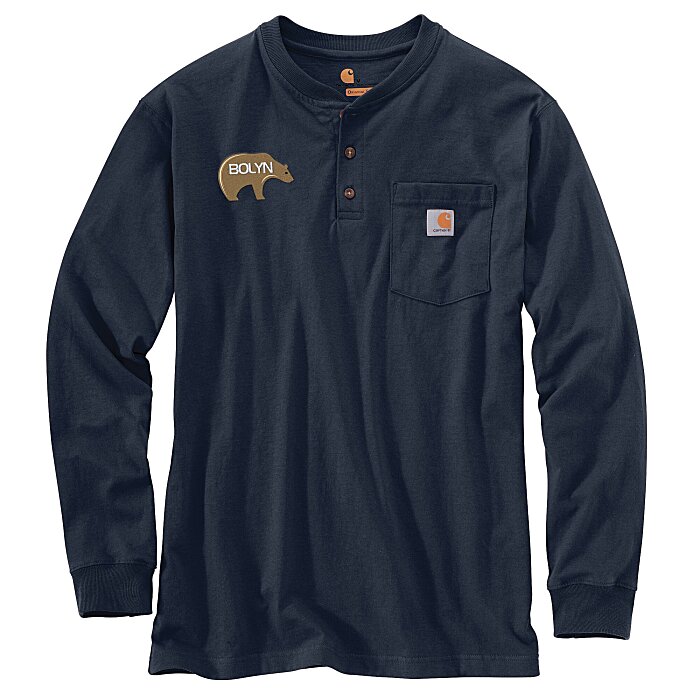 Carhartt Long Sleeve Henley Shirt Embroidered 159559LSE