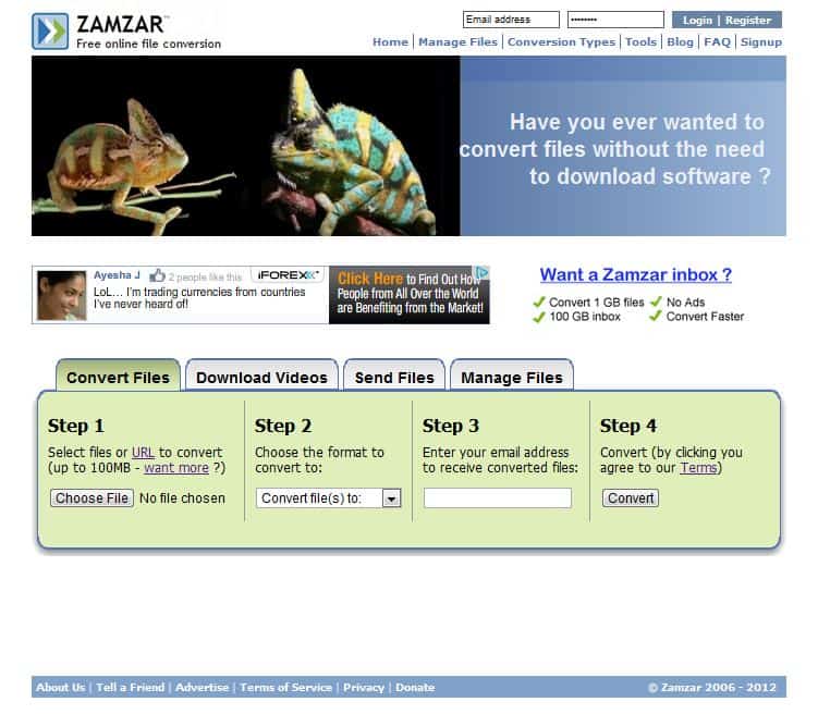 Zamzar The Online File Converter 7labs
