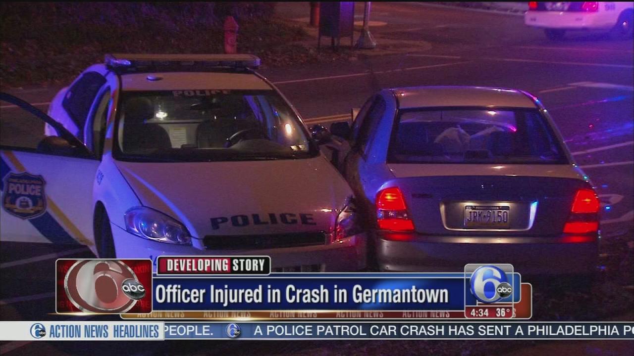 Officer injured in 3vehicle crash in Germantown