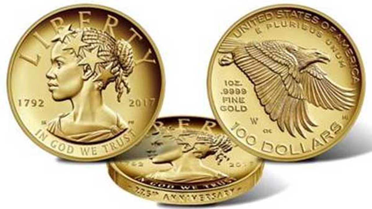 Lady Liberty has new face on 2017 anniversary gold coin ABC7 San