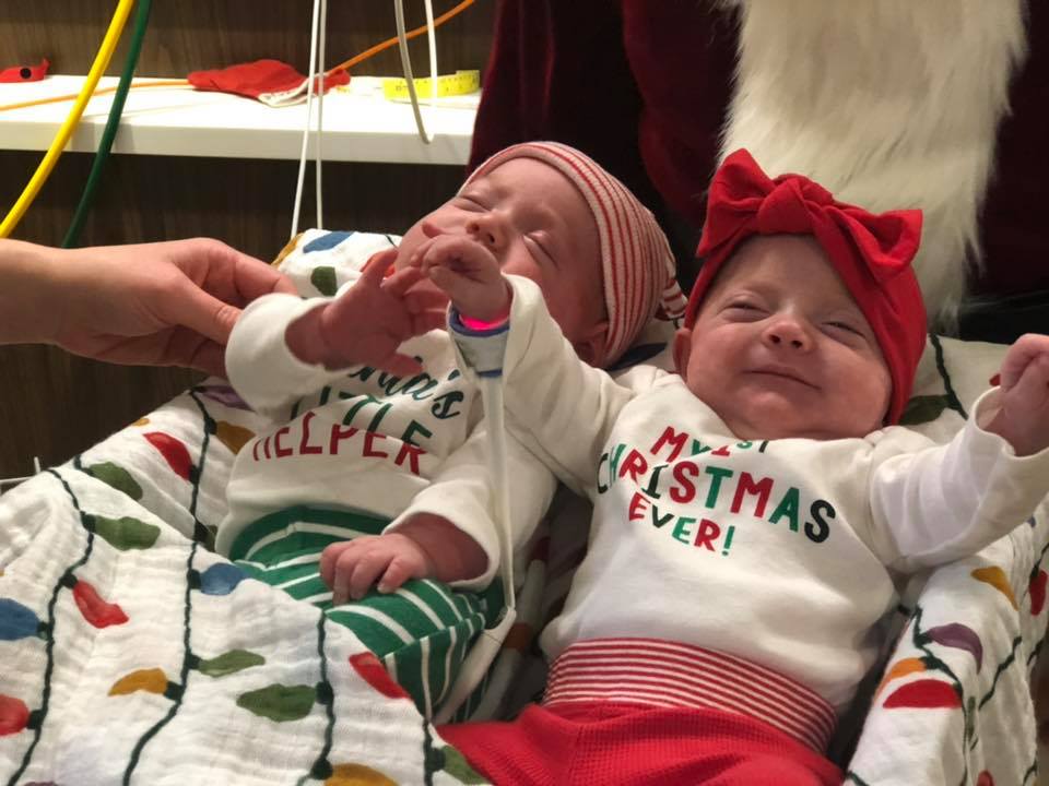 Santa visits NICU babies for their first Christmas in