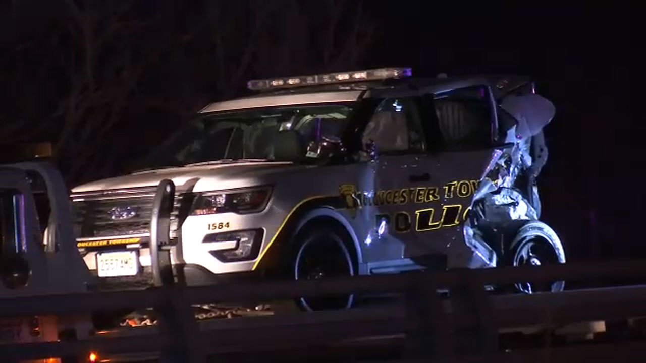 Gloucester Twp. Police officer injured in overnight crash