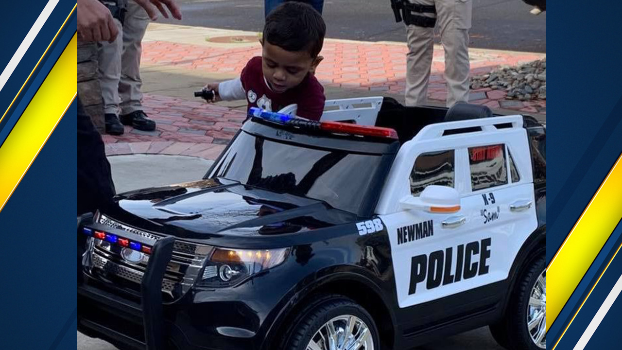 Newman police surprise fallen officer Ronil Singh's son with patrol car