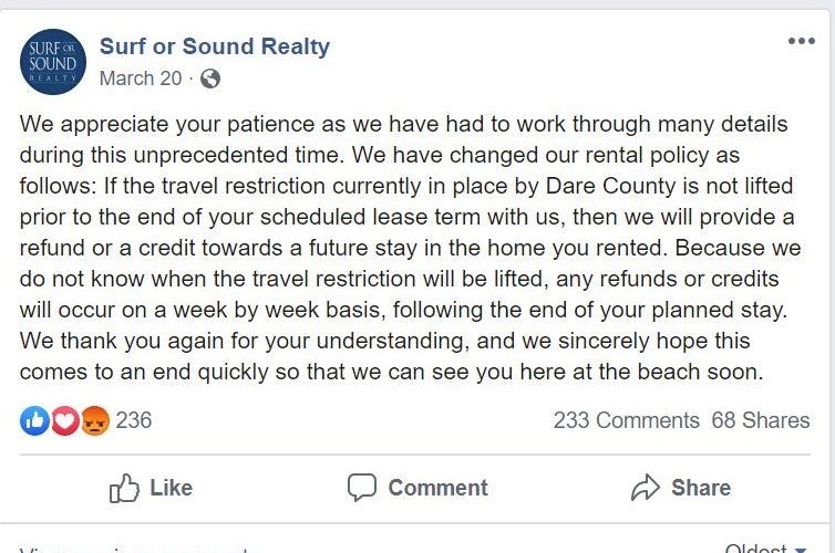 NC Attorney General investigating Surf or Sound rental company for