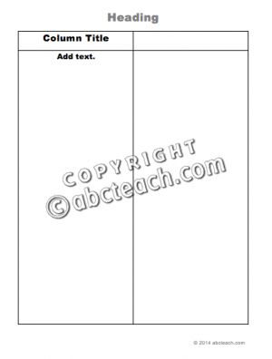 Two Column Chart Template