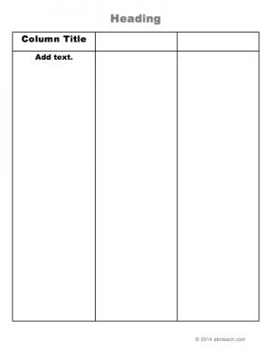 Graphic Organizer - 3 Column Chart - Printable Word Templates - Charts
