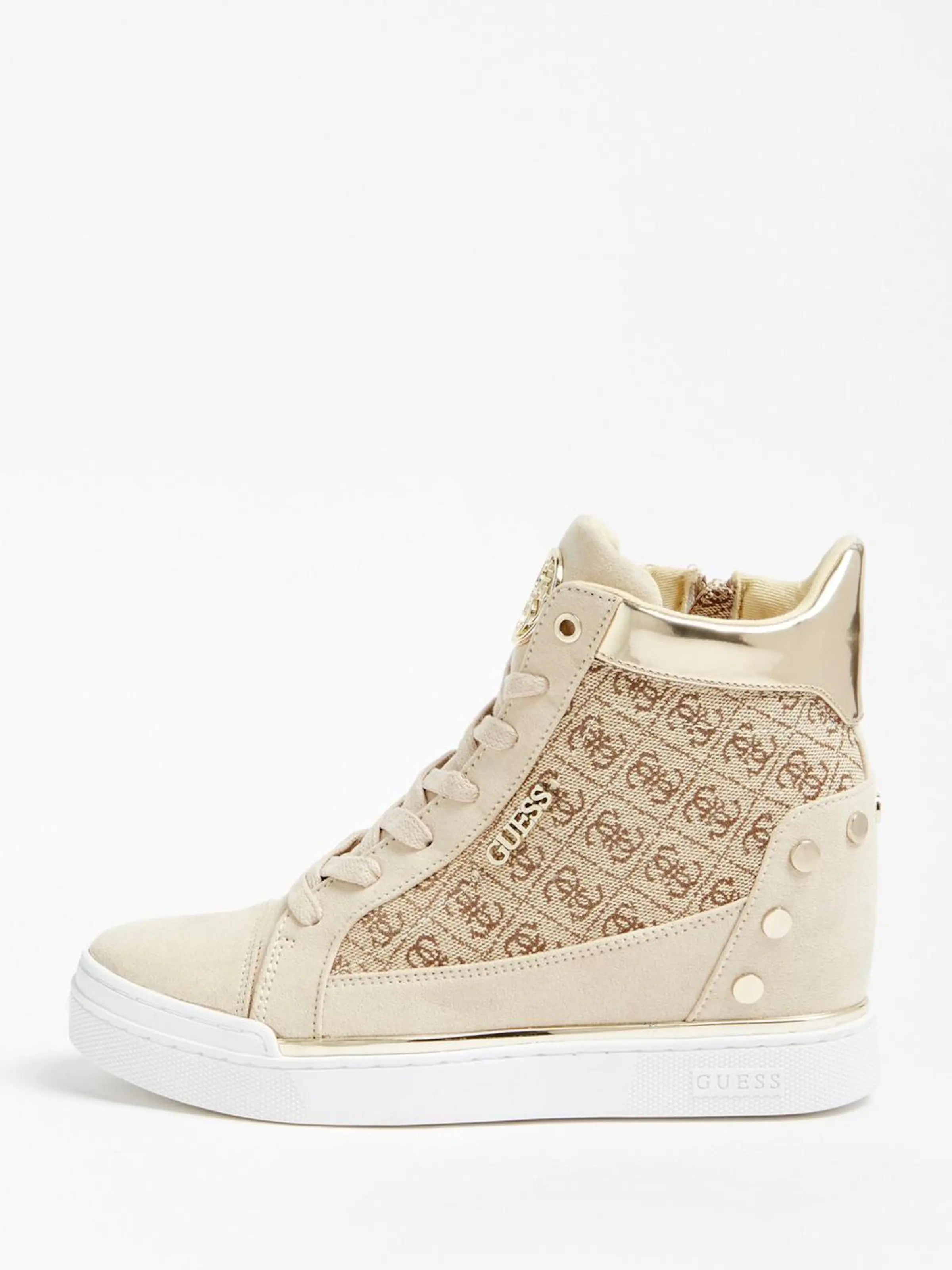 sneaker damen guess high schwarz gold
