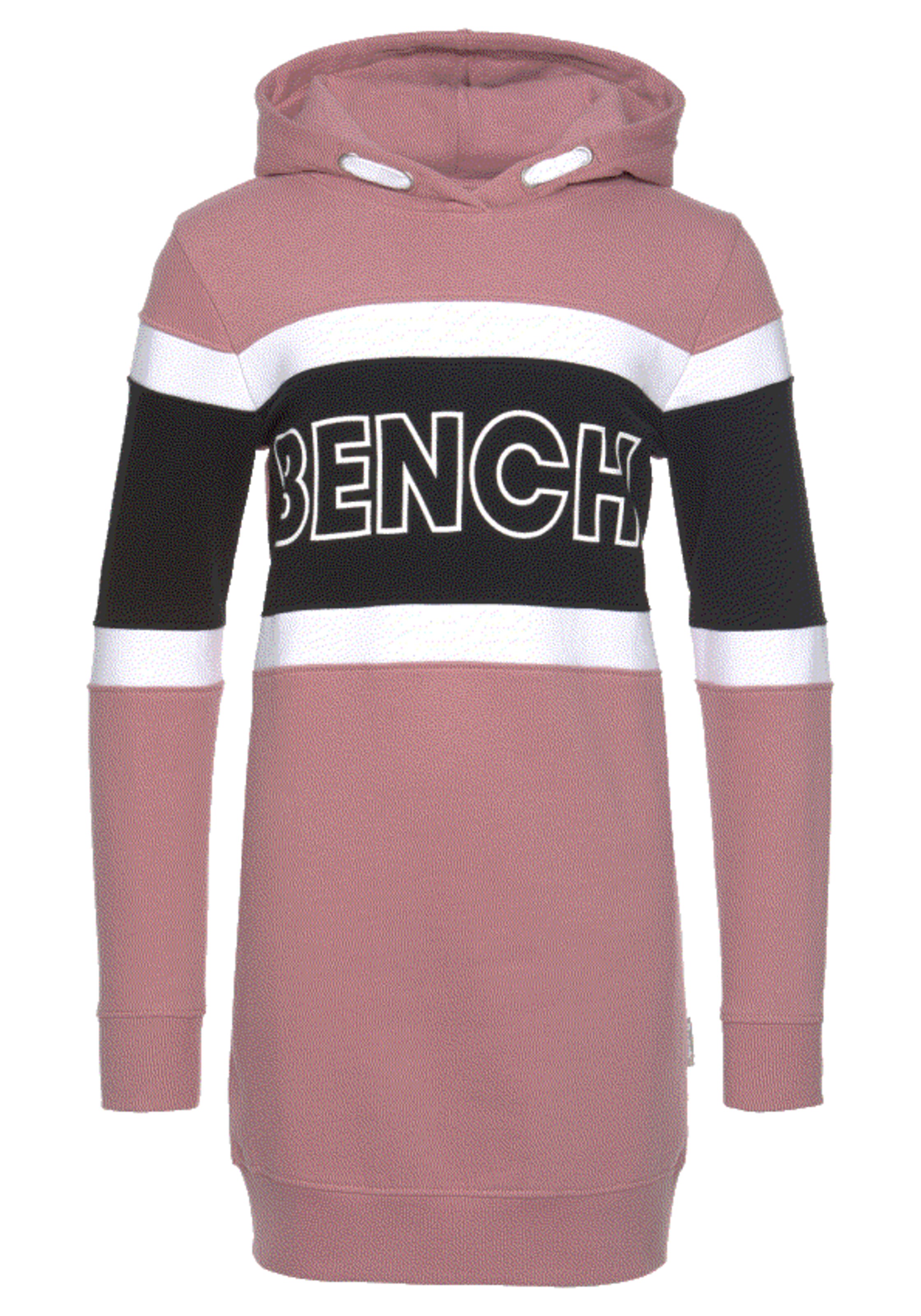 BENCH Sweatkleid in mauve / schwarz / weiß ABOUT YOU