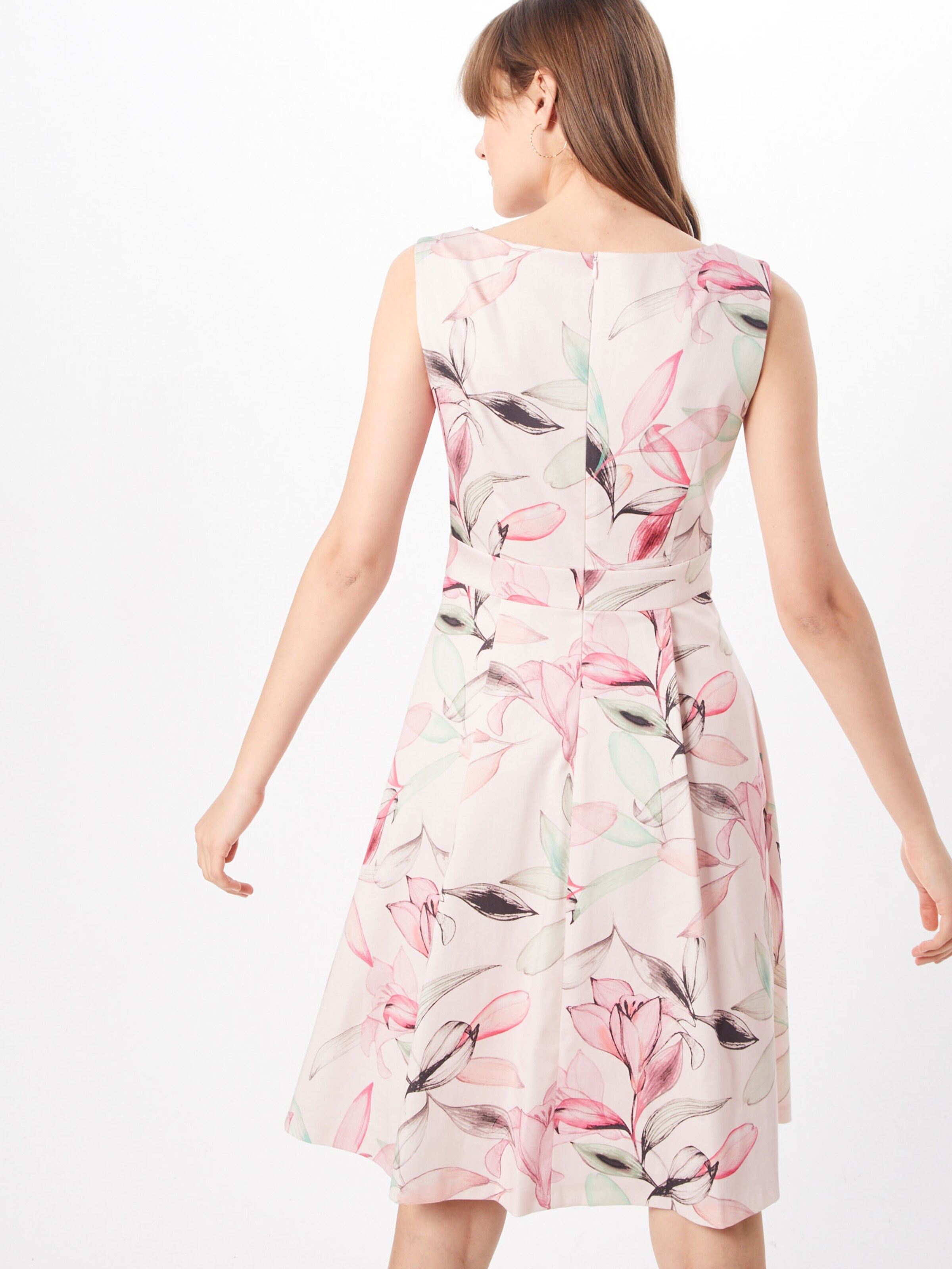 COMMA Kleid in grün / rosa / schwarz ABOUT YOU