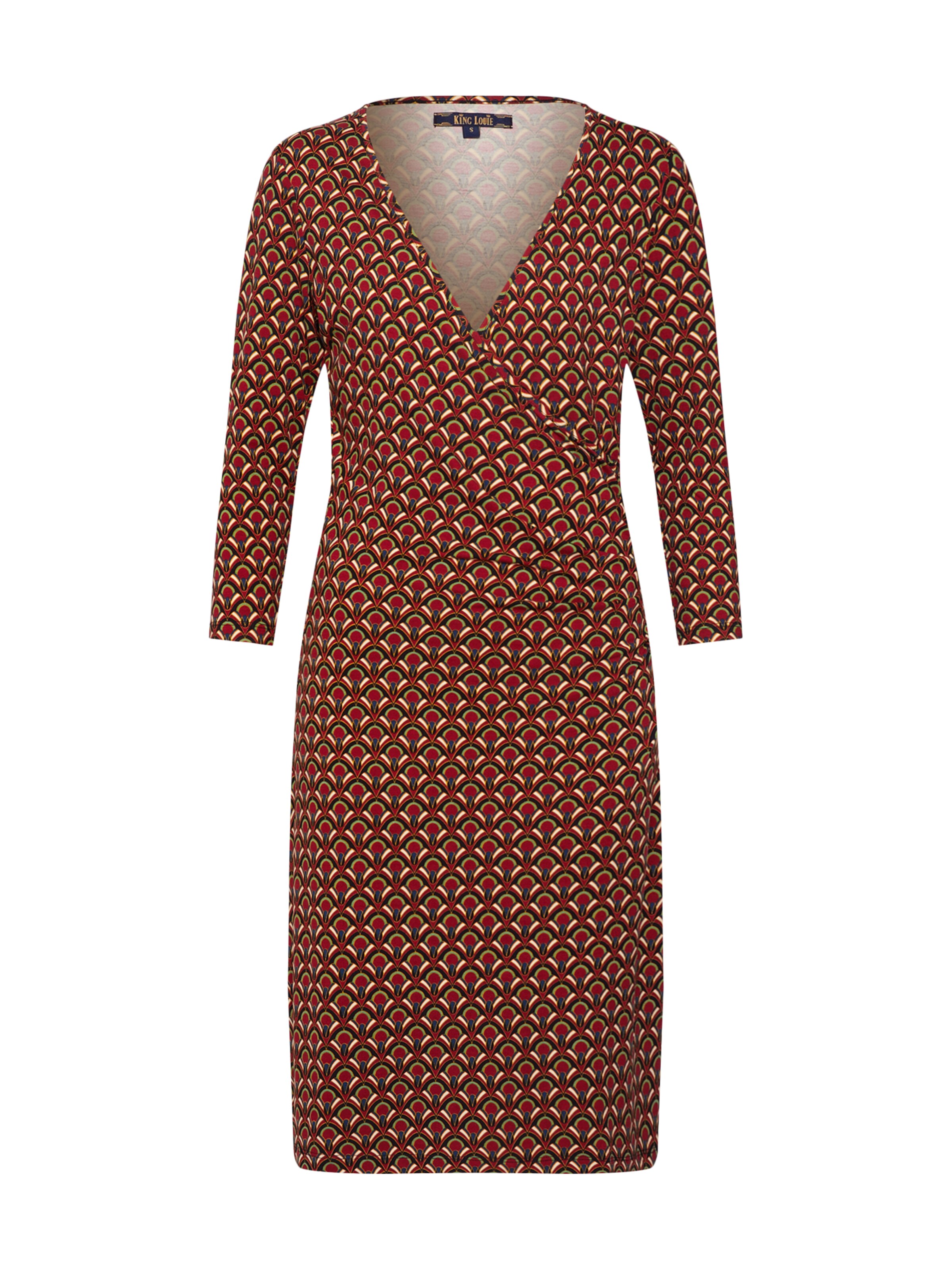 King Louie Kleid in beige / grün / rot ABOUT YOU