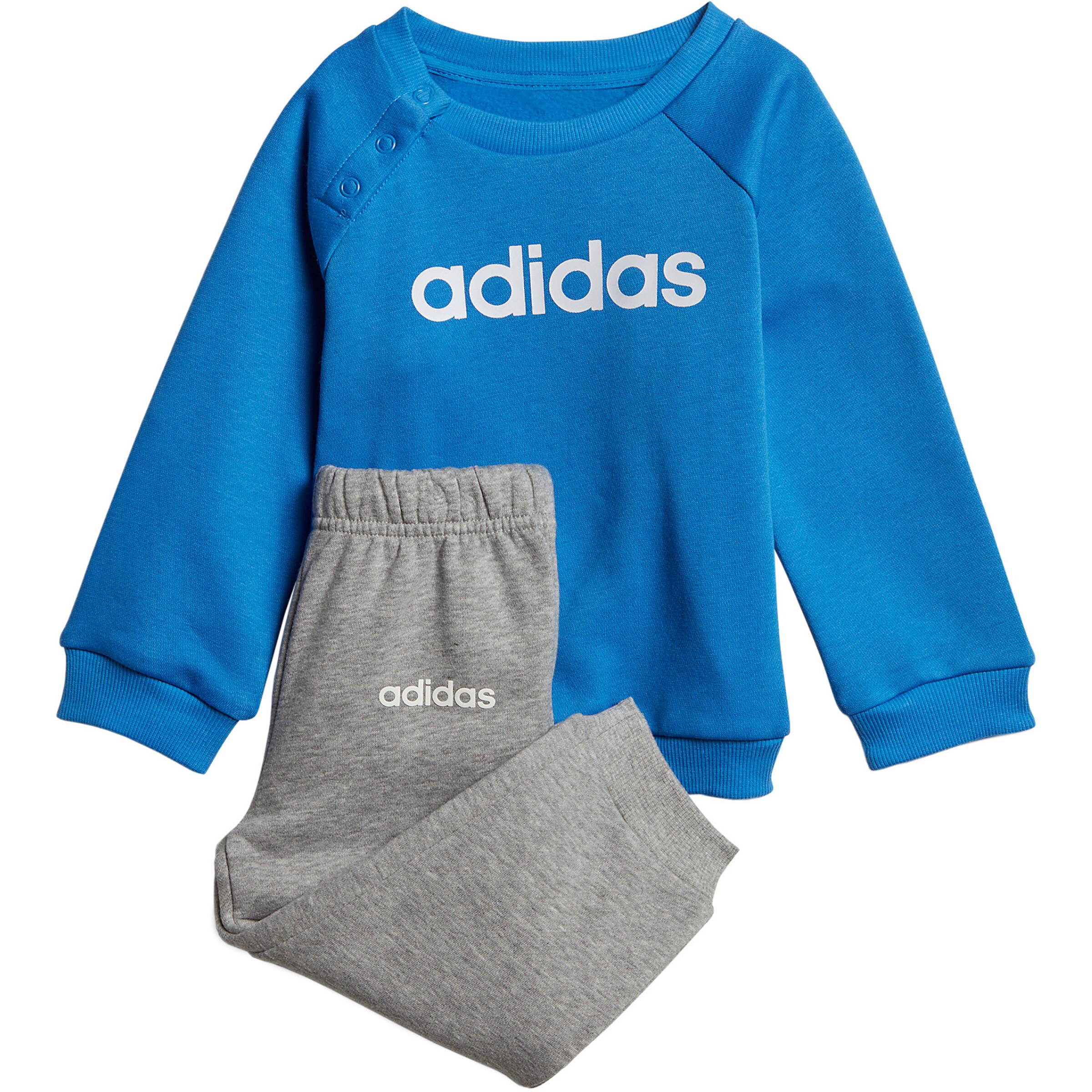 ADIDAS PERFORMANCE Jogginganzug 'Lin Jogg' in blau / graumeliert / weiß