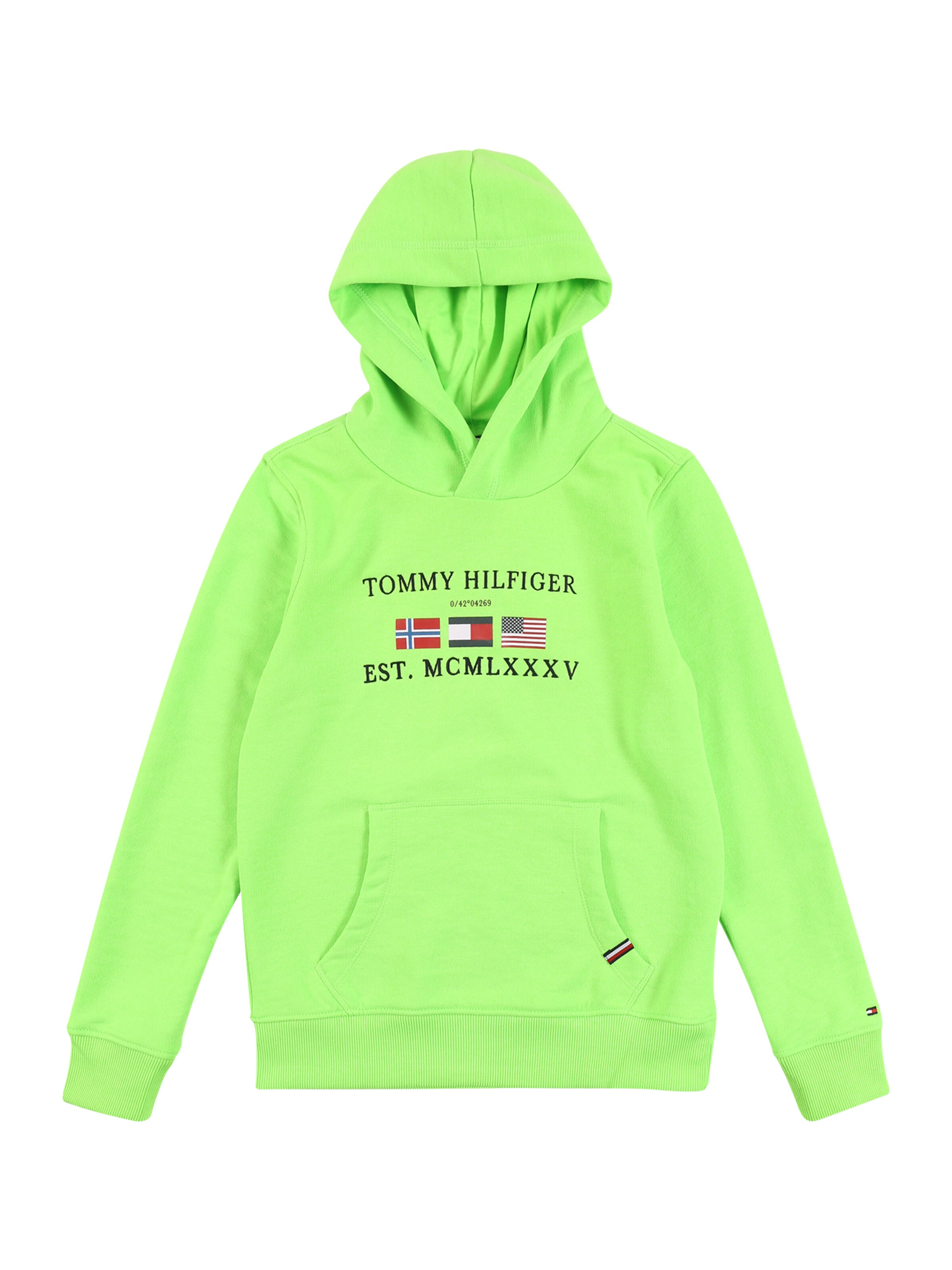 TOMMY HILFIGER Pullover 'ARTWORK HOODIE' in grün ABOUT YOU