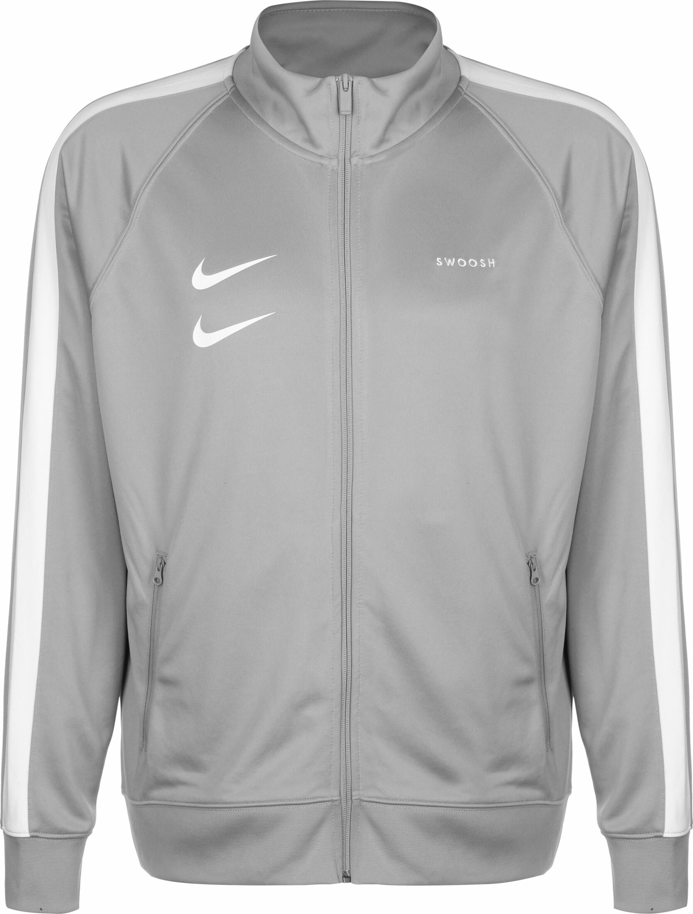 Nike Sportswear Trainingsjacke 'Sportswear Swoosh' in grau / weiß