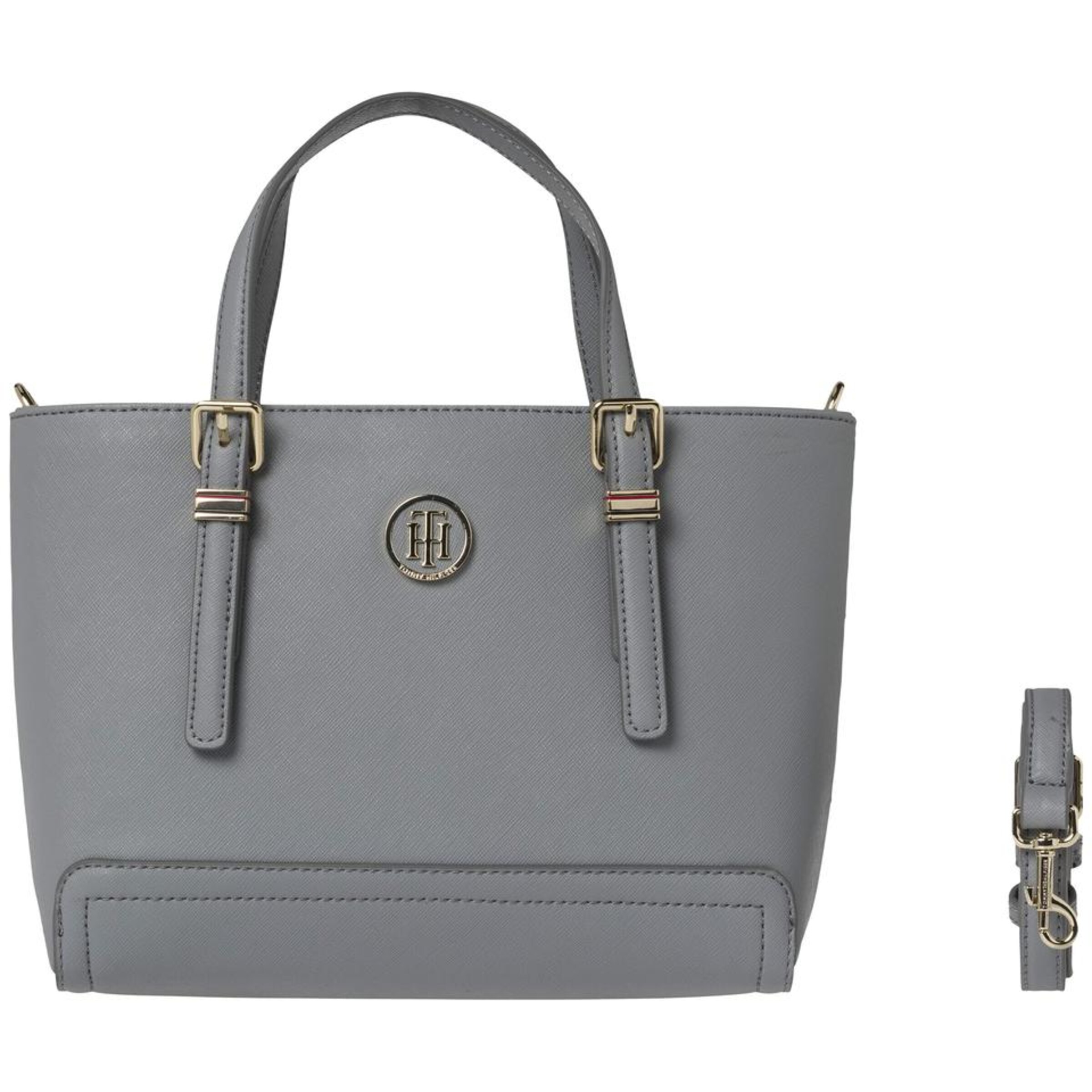 TOMMY HILFIGER Tasche 'HONEY SMALL TOTE' in grau / rauchgrau ABOUT YOU