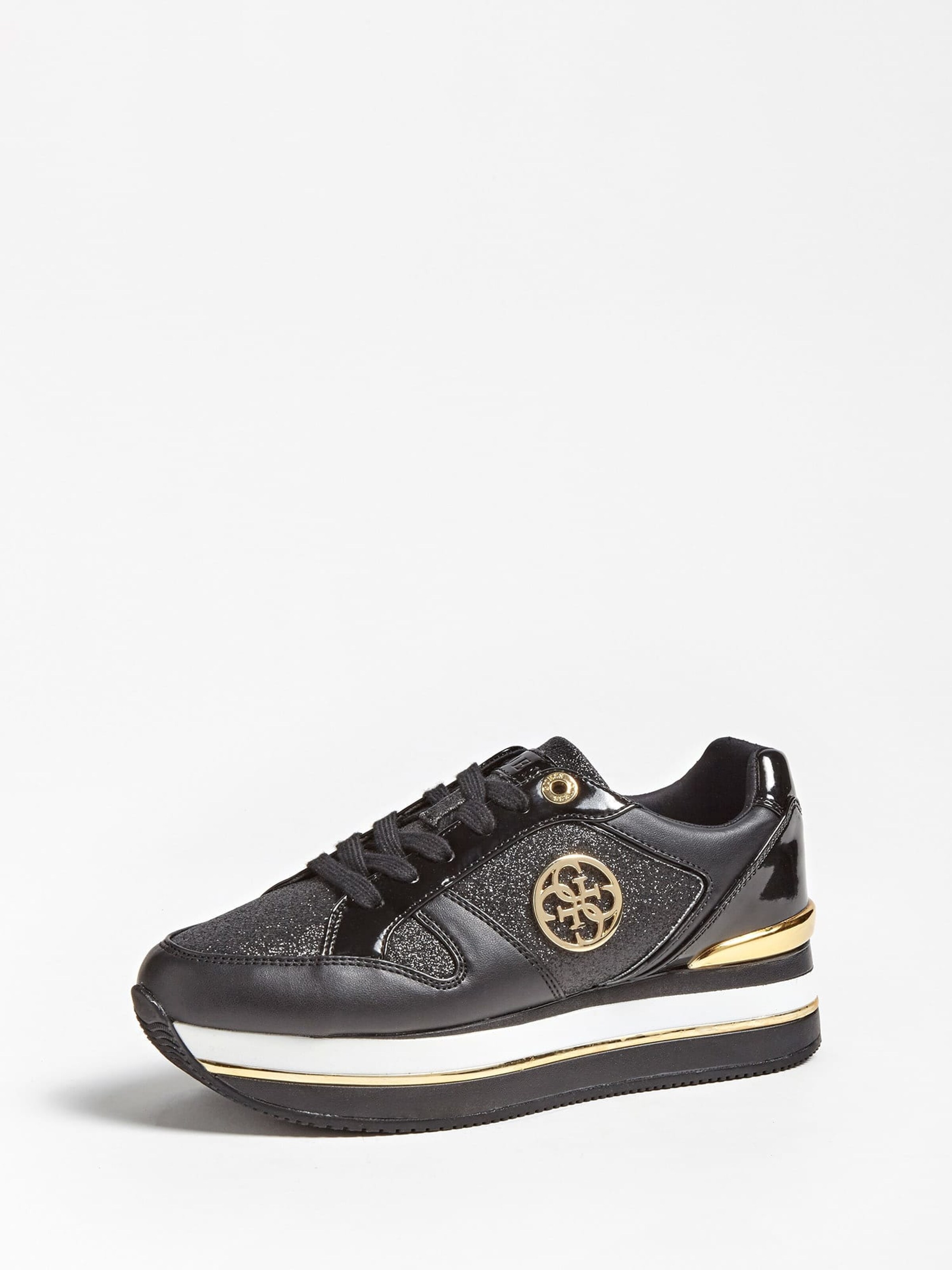 GUESS Sneaker in gold / schwarz / weiß ABOUT YOU