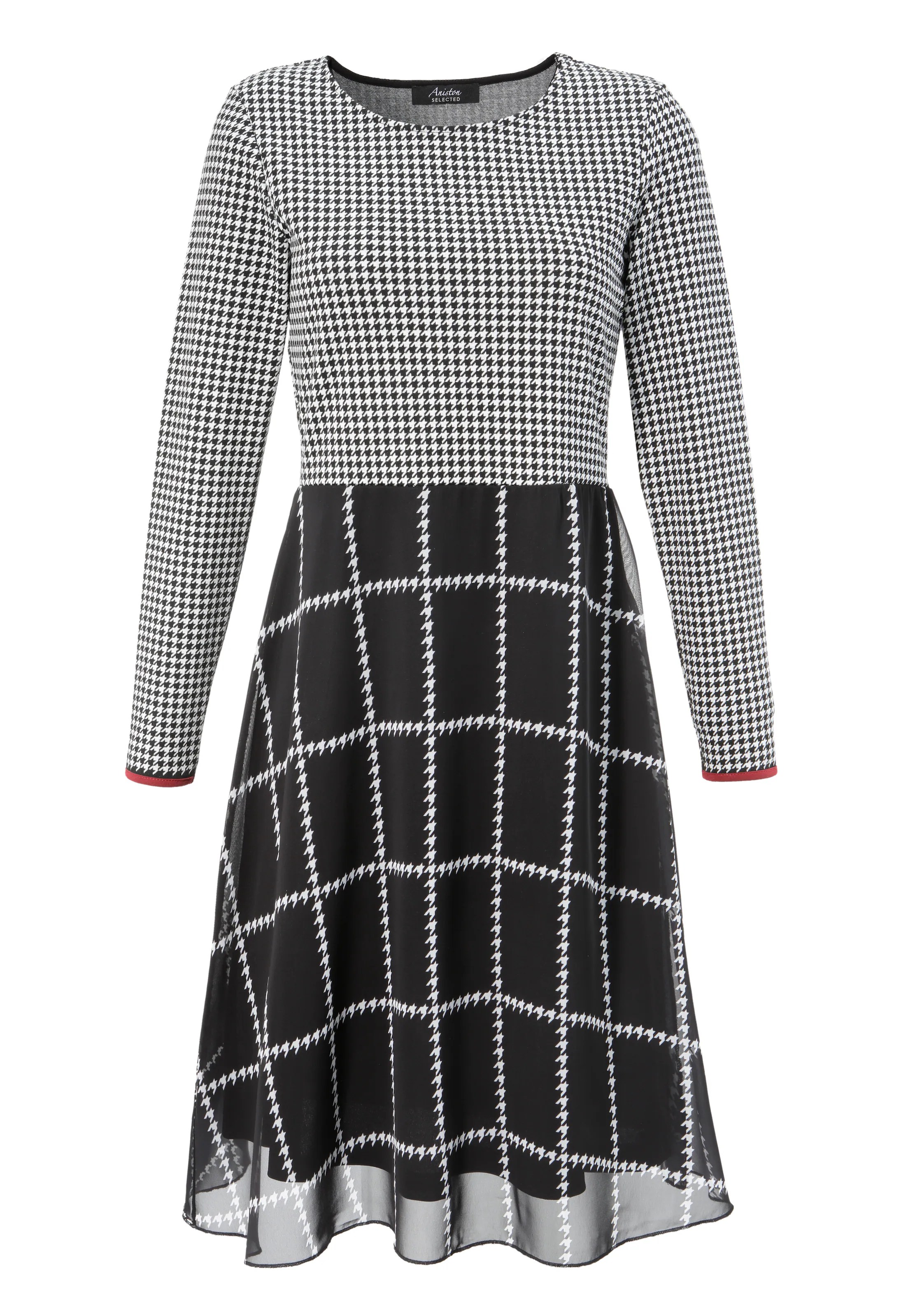 Aniston SELECTED Kleid in schwarz / weiß ABOUT YOU
