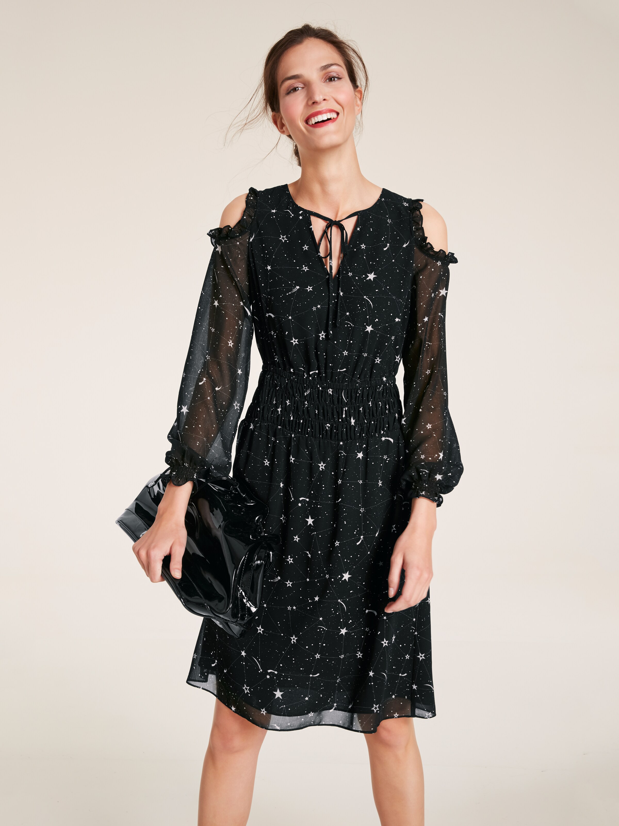 Heine Kleid schwarz / weiß Schwarzes Kleid