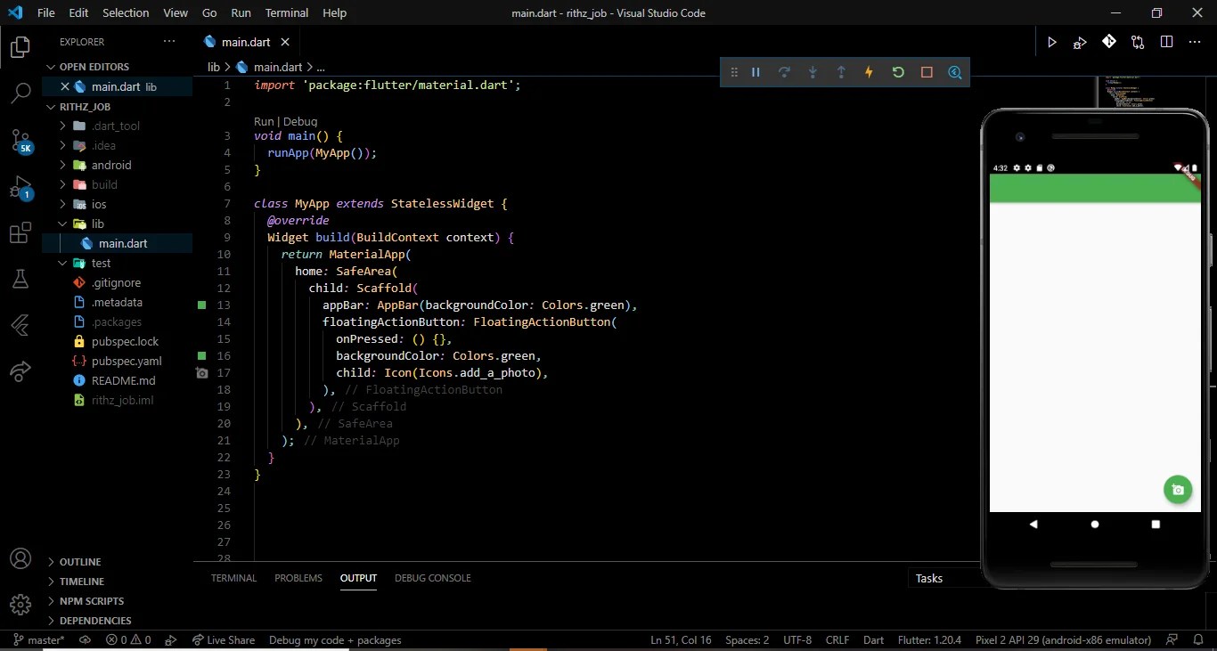 Flutter scaffold size commercestorm