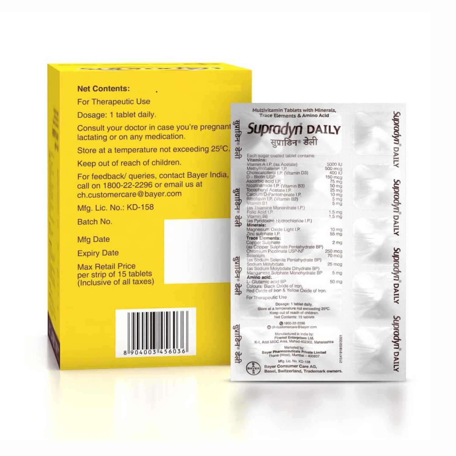 Buy Supradyn Daily Multivitamin Tablet With Essential Zinc, Vitamins