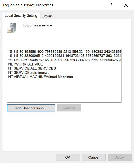 The meaning of “Log on as a Service” and when to use the “Log on as a