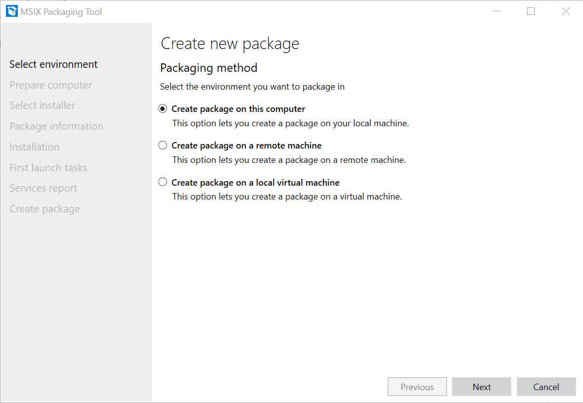 MSIX Packaging Tool Guide me in!