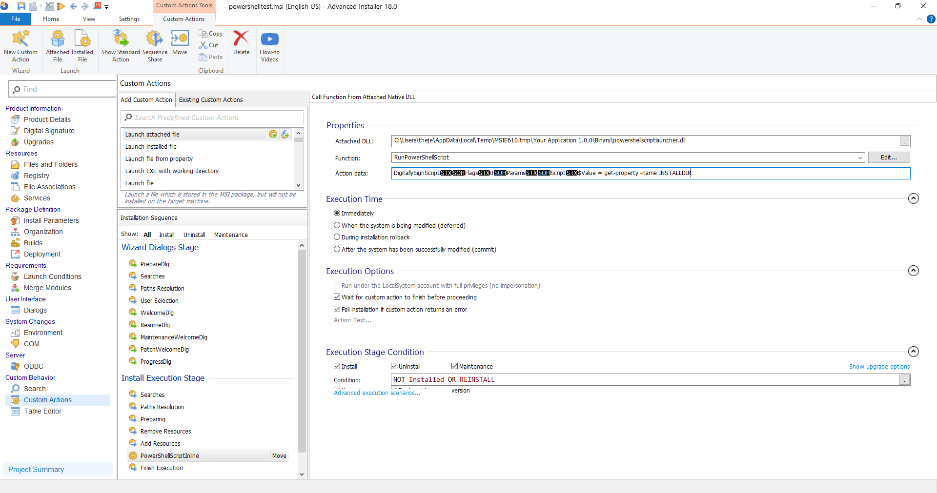 How To Execute Powershell Custom Actions in MSI