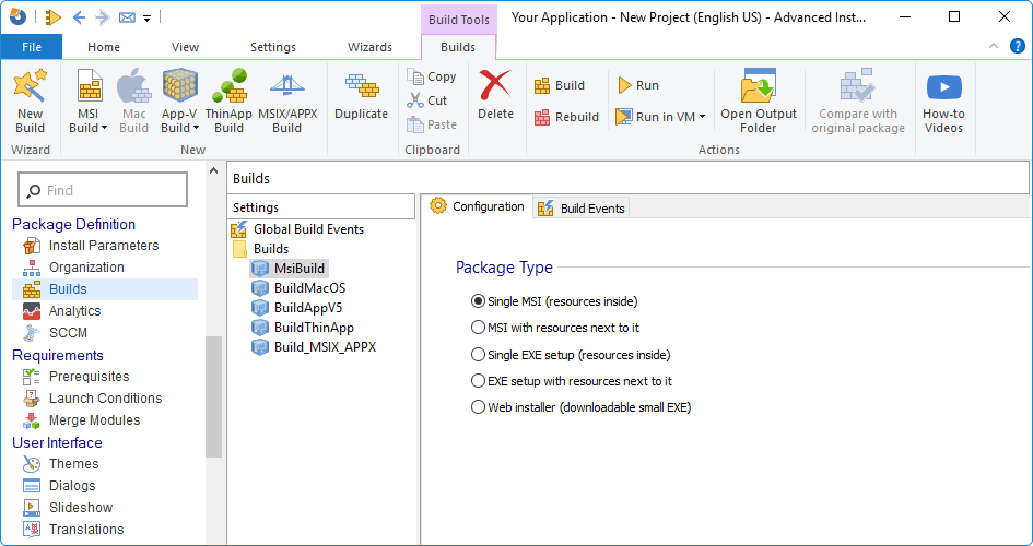 Software Packaging and Deployment with Advanced Installer Tool