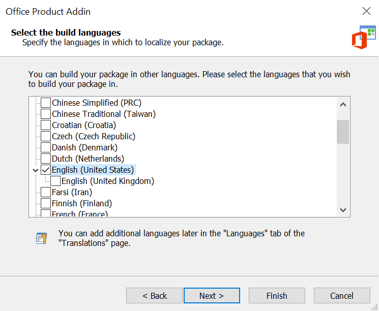 Create a package to deploy an Office AddIn developed in Visual Studio