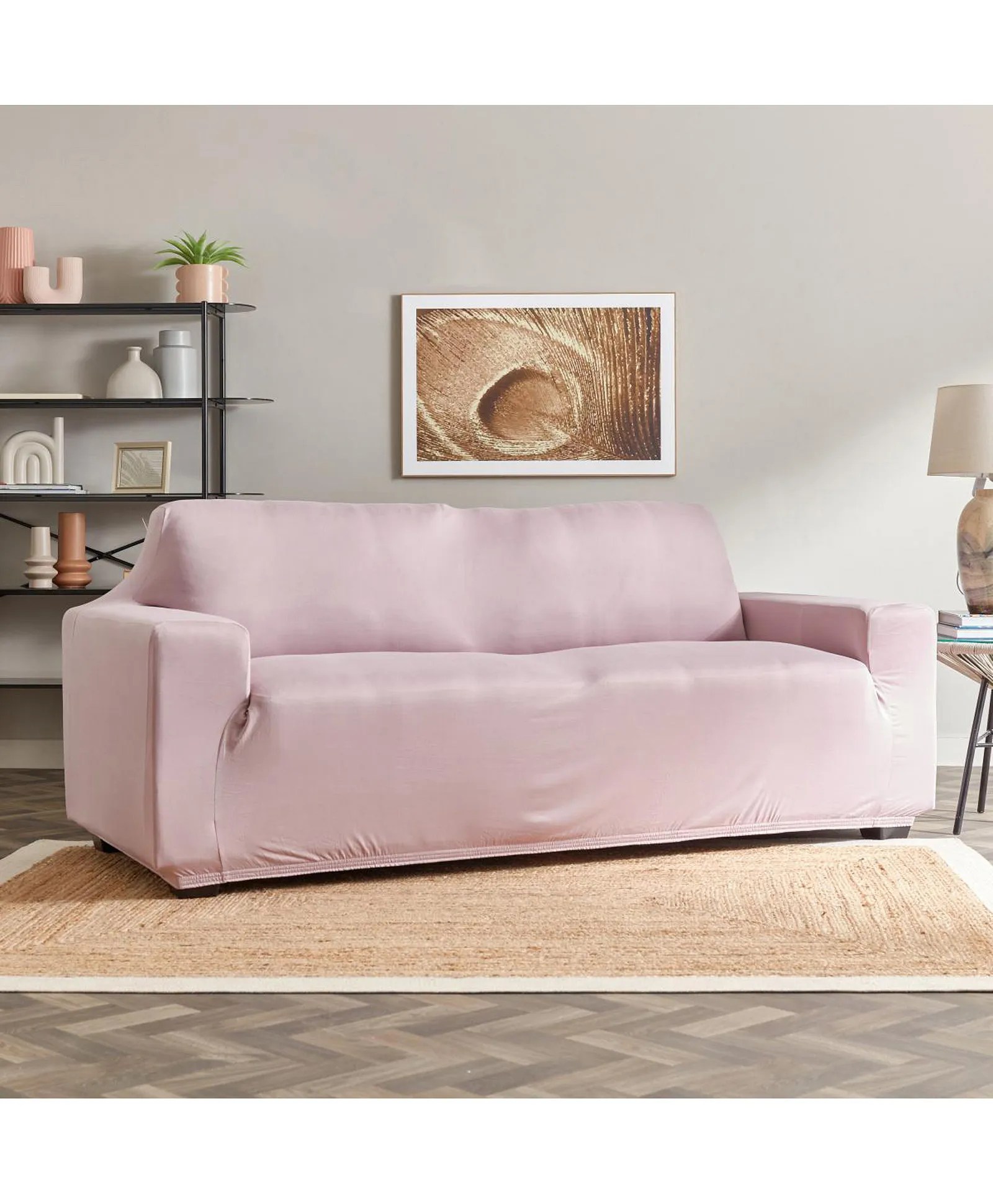 HomeBox Squab Solid 3 Seater Sofa Cover Online in UAE, Buy at Best