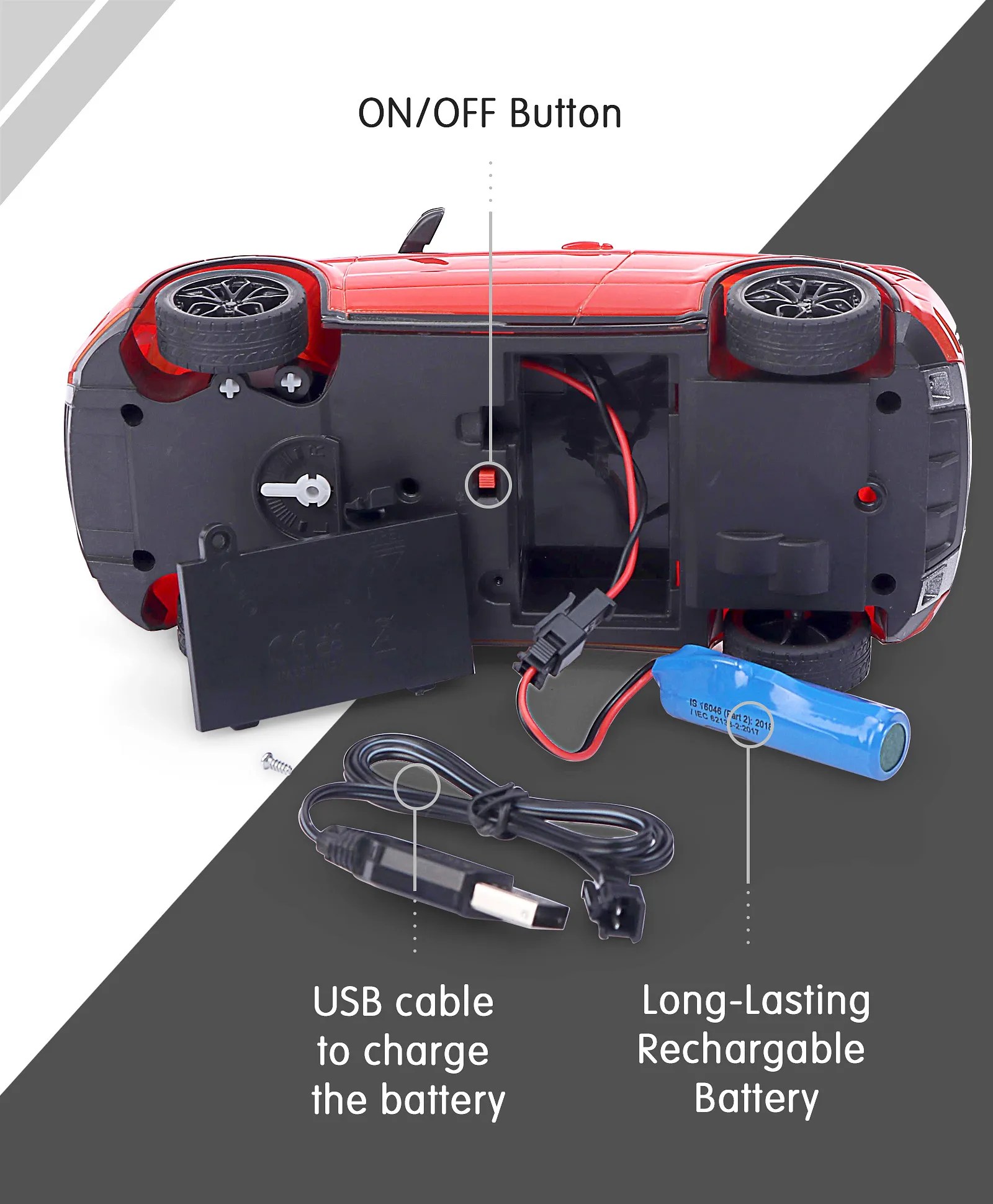 Remote Control Car 1:24 Scale, High-Speed Battery Operated with C-Type
