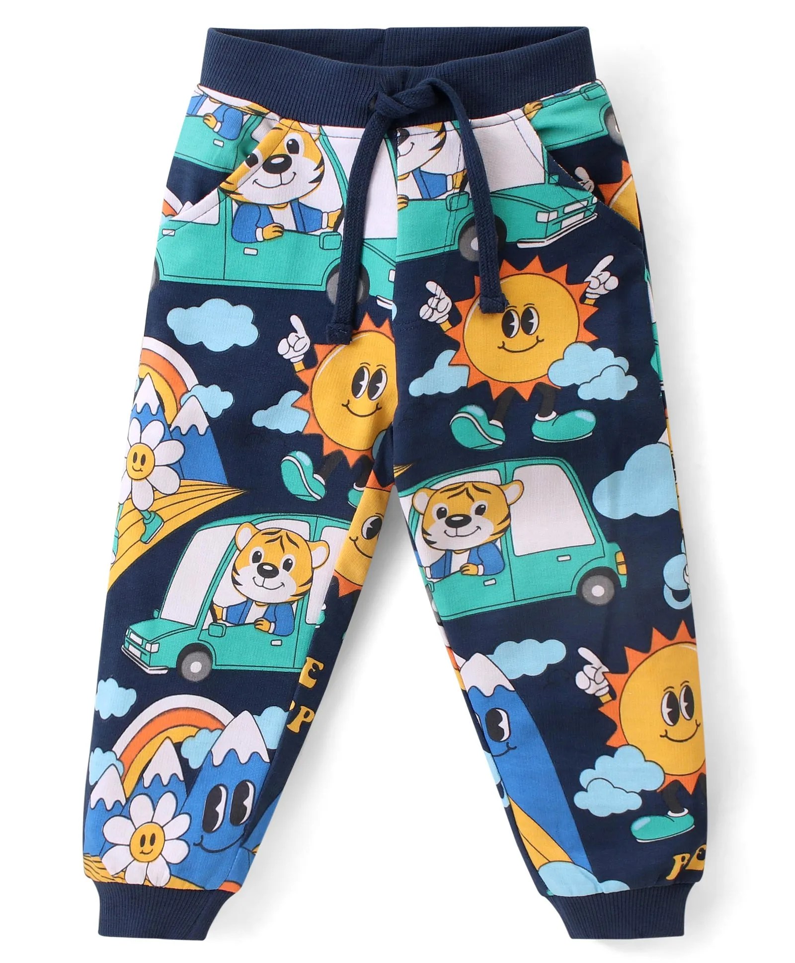 Babyhug Cotton Knit Full Sleeves All Over Printed TShirt & Pants Set