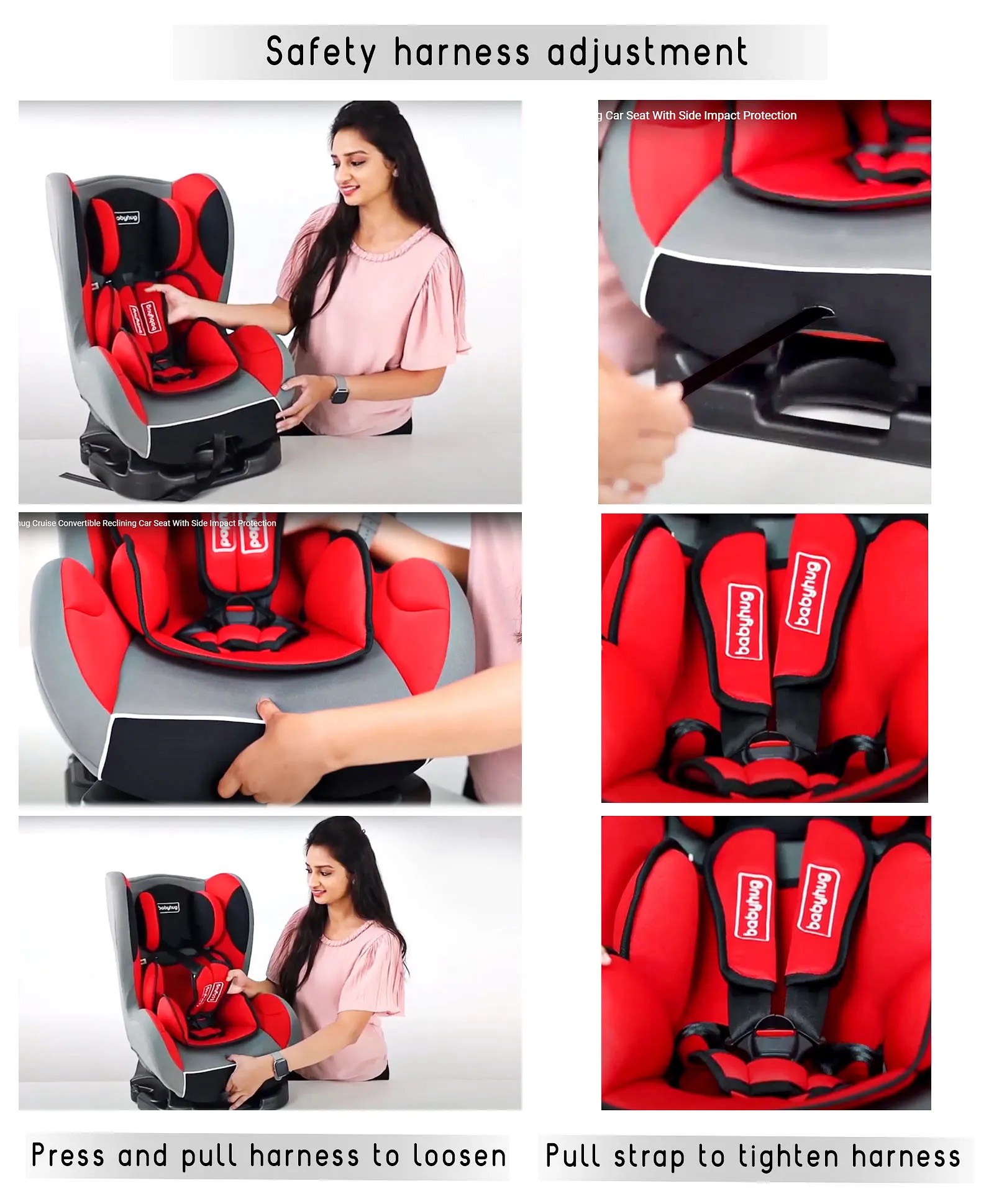 Babyhug Cruise Convertible Reclining Car Seat With Side Impact