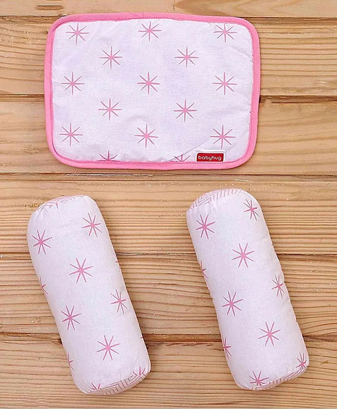 Buy Babyhug Premium Baby Nest 4 Piece Bedding Set Asterisk Print Pink