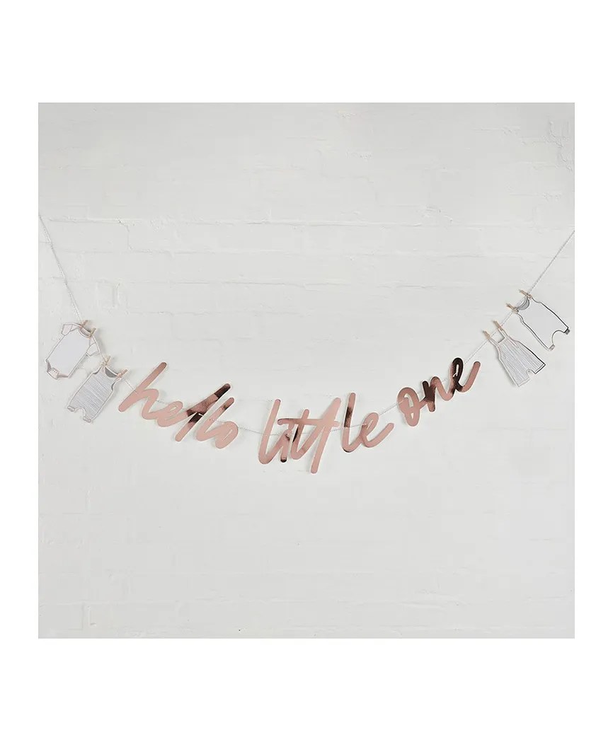 Hootyballoo 'Hello Little One' Baby Shower Banner EcoFriendly, Easy