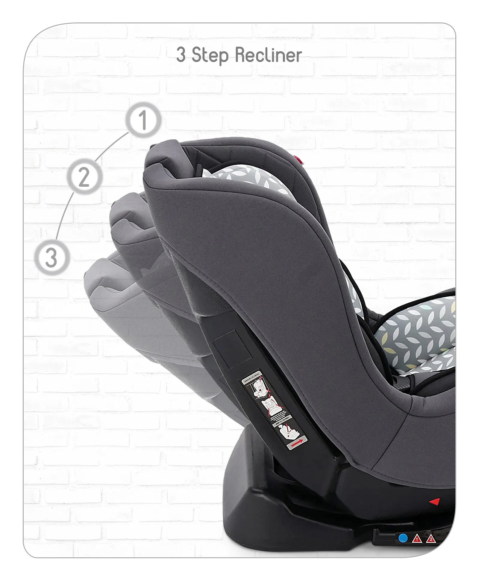 Babyhug Expedition 3 In 1 Convertible Car Seat with Recliner Grey