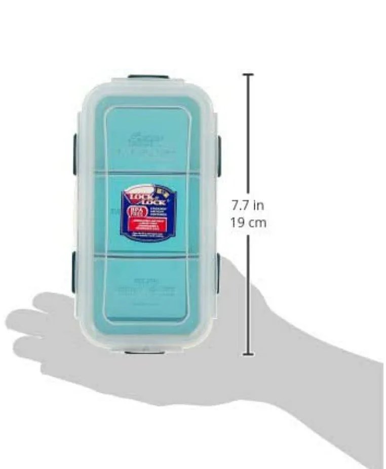 Lock & Lock Rectangular Lunch Box Set Grey Airtight Insulated Bag