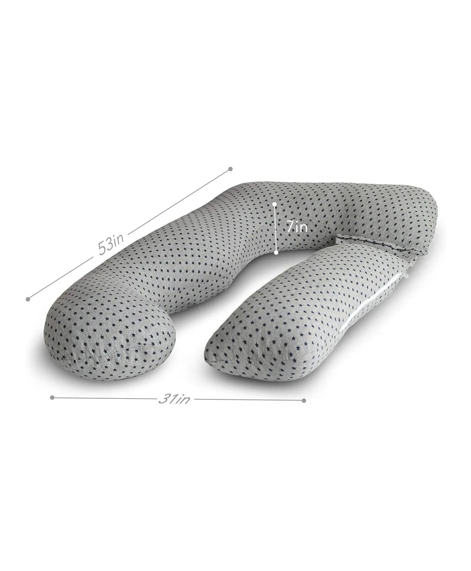 Pharmedoc U Shape Maternity Pillow with Detachable Extension Jersey