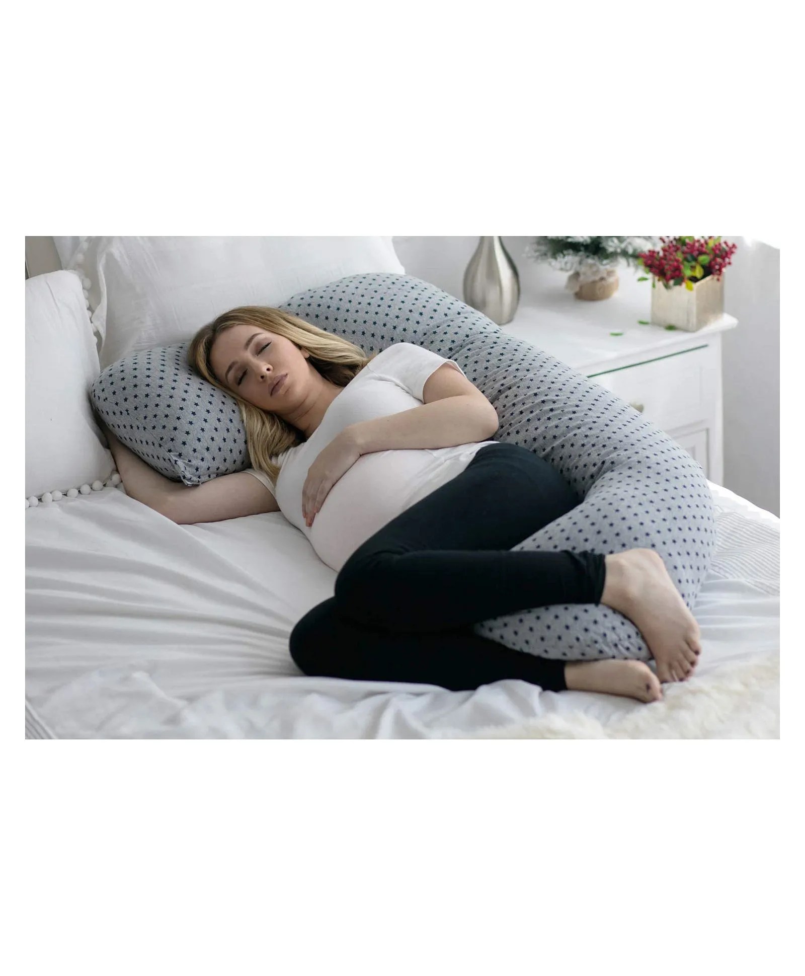 Pharmedoc U Shape Maternity Pillow with Detachable Extension Jersey