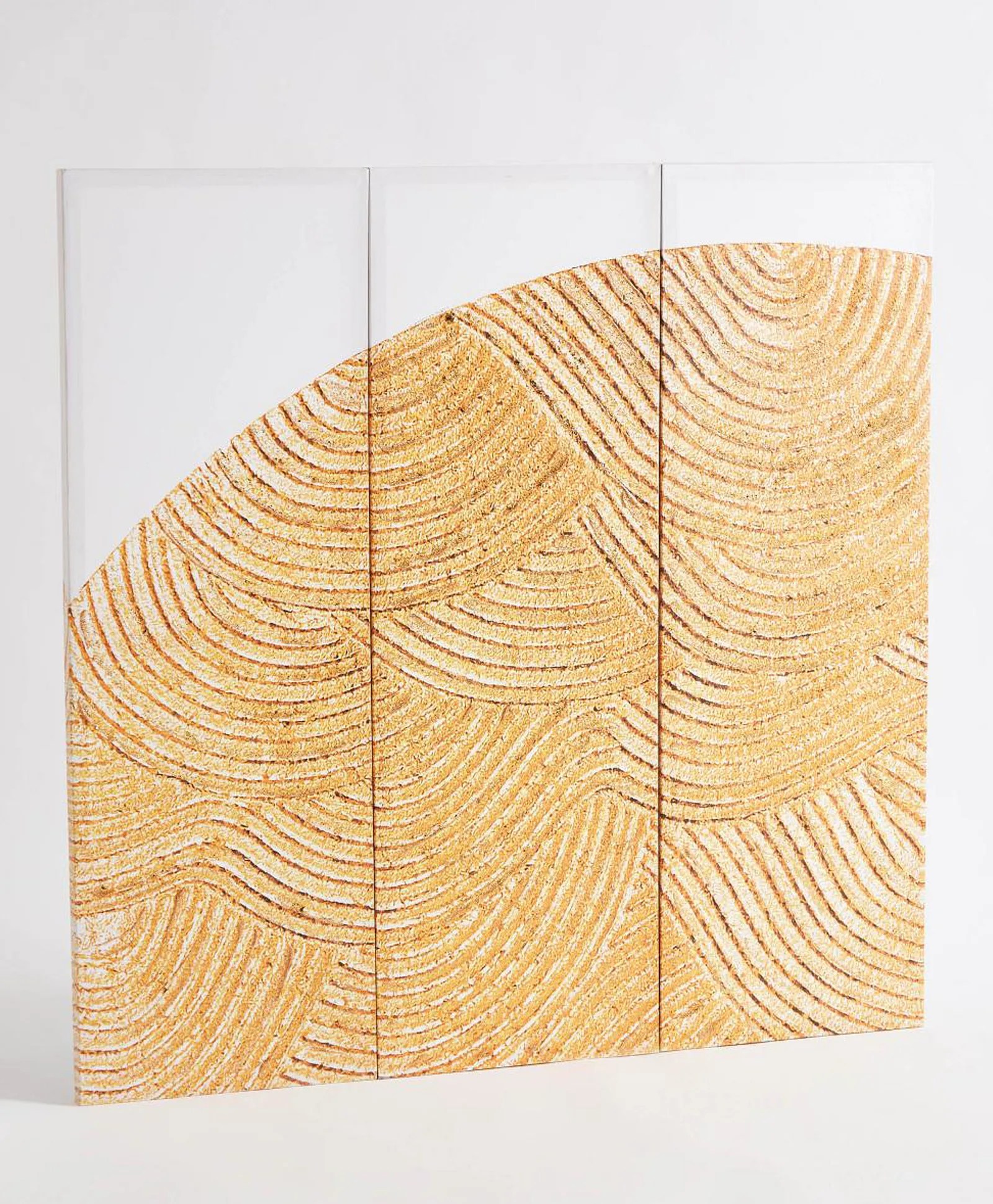 HomeBox Aaron Printed Brushed Gold Framed Wall Art Set 3 Piece Online