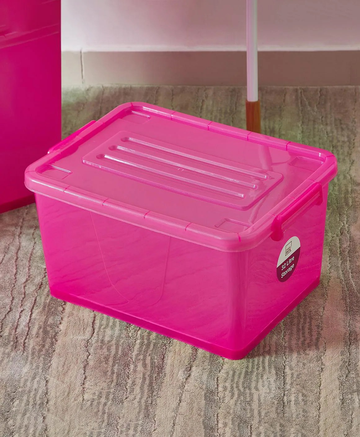 HomeBox Rolling Storage Box with Wheels and Lid Pink Online in UAE