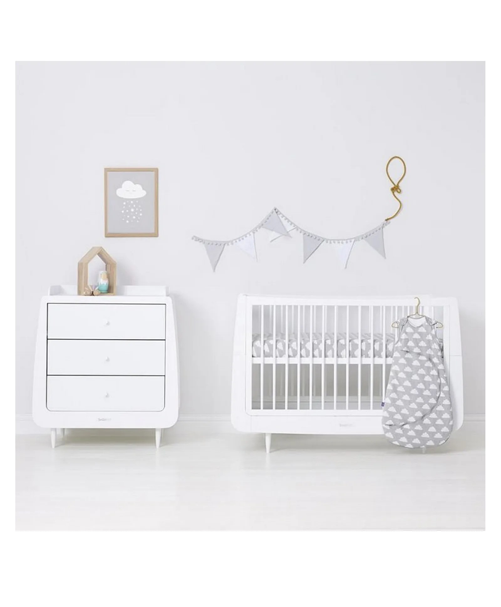 Snuz Grey Cotbed Fitted Sheets, Pack of 3, Cotton Fabric, Breathable