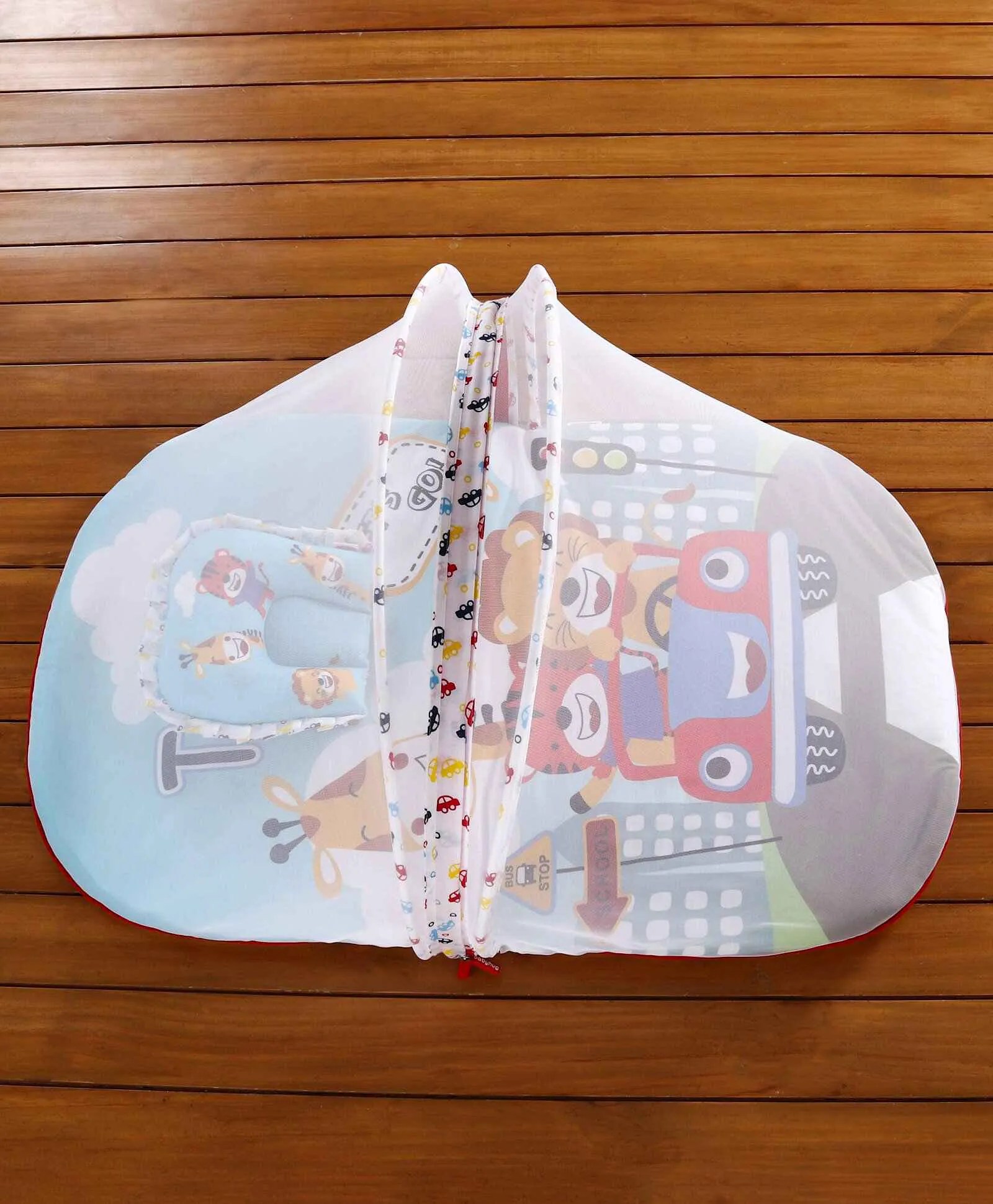 Babyhug Animal Print Baby Bedding Set with Mosquito Net, Soft & Comfy