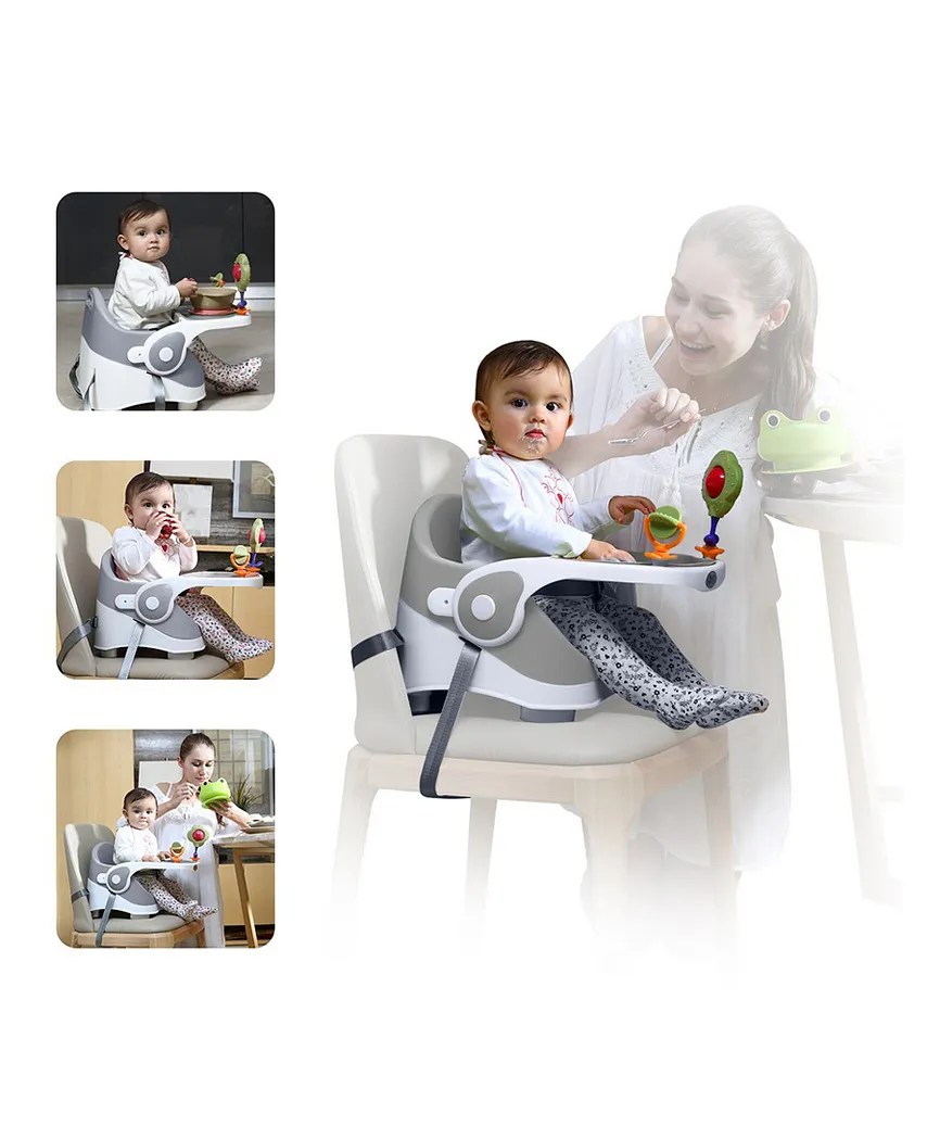 Teknum Portable Booster Chair for 6M+, Adjustable Height, Safety Belt