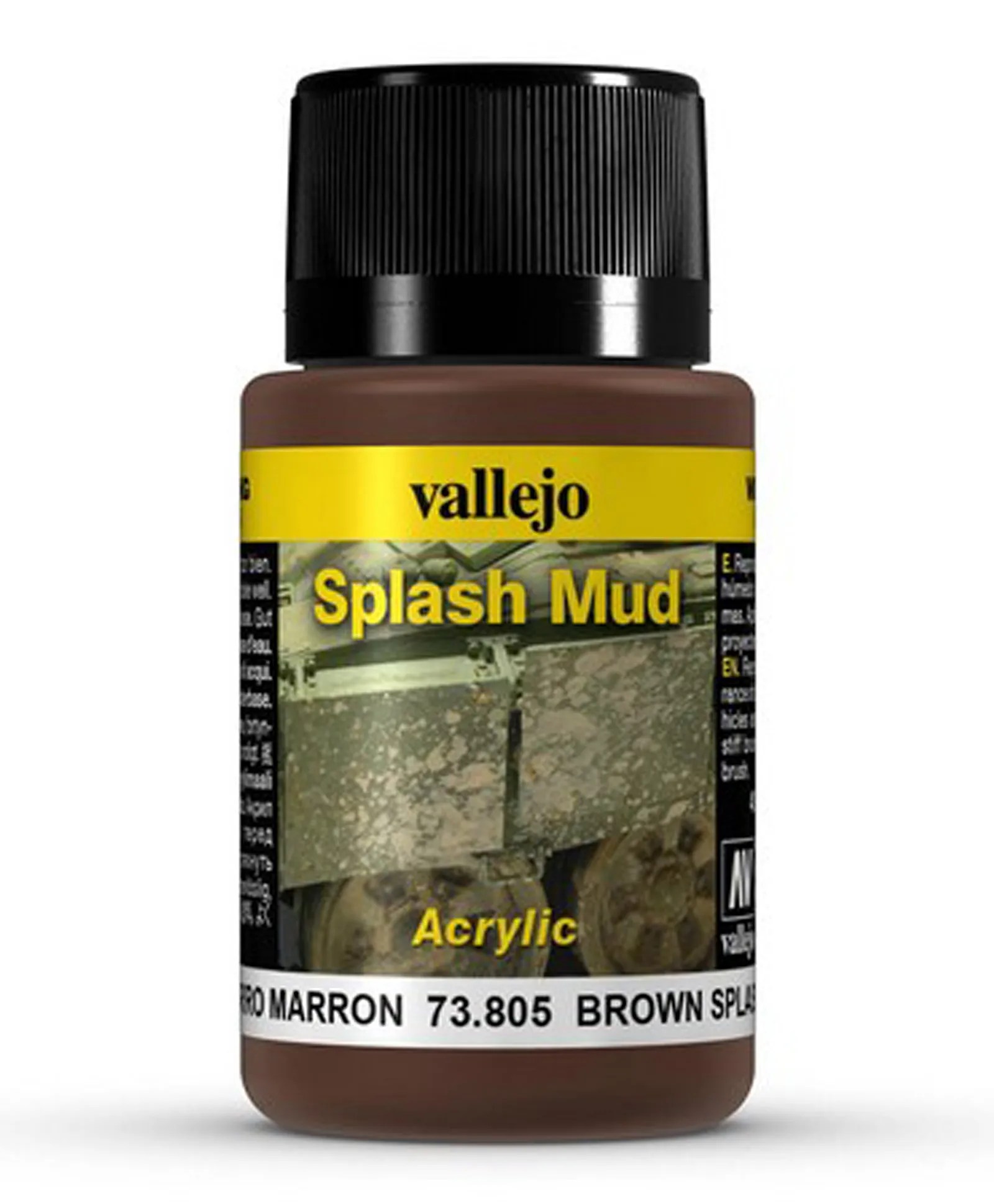 Vallejo Weathering Effects Brown Splash Mud 40mL for Model Vehicles